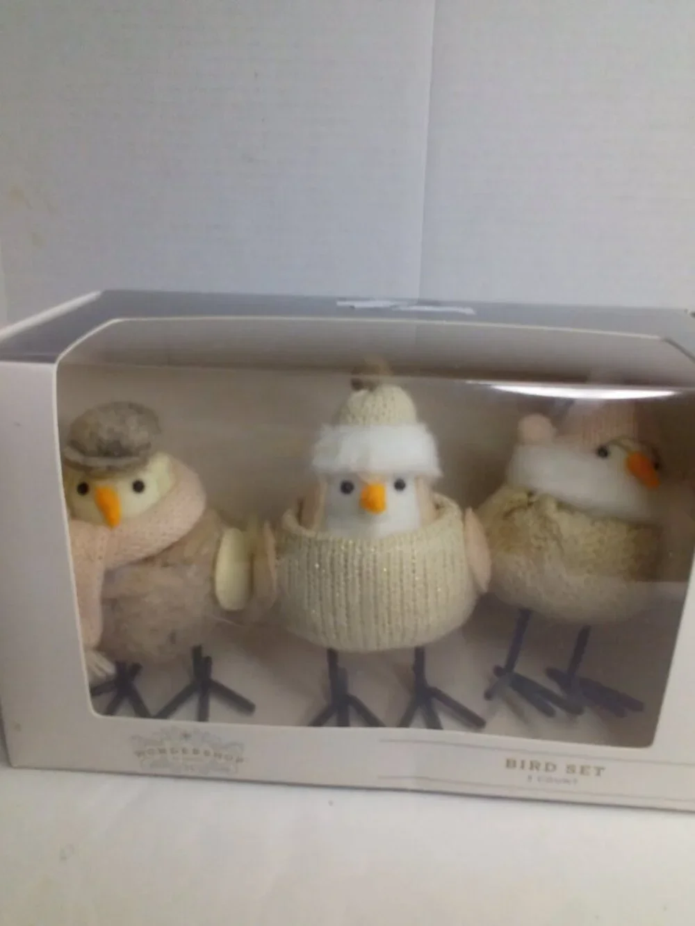 Target Workshop Featherly Friends 3 Bird Set Snowy White Holiday Christmas